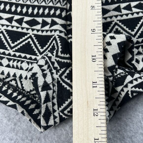 Ligali Shorts Womens Medium Black Red Faux Leather Stripe Aztec Boho Pant Resort - Picture 7 of 11